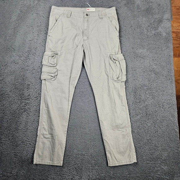 Wrangler Regular Taper Men's 36x32 Cargo Pants Comfort Flex Waistband Beige - Picture 1 of 8